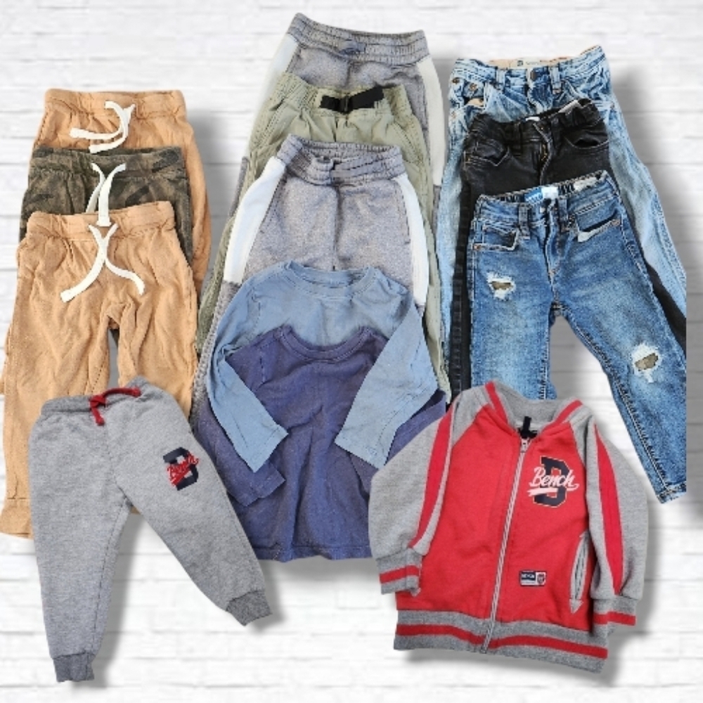 2T Toddler Boy Winter Cool Weather Jeans & Tops Various Brands Bundle Size 2T